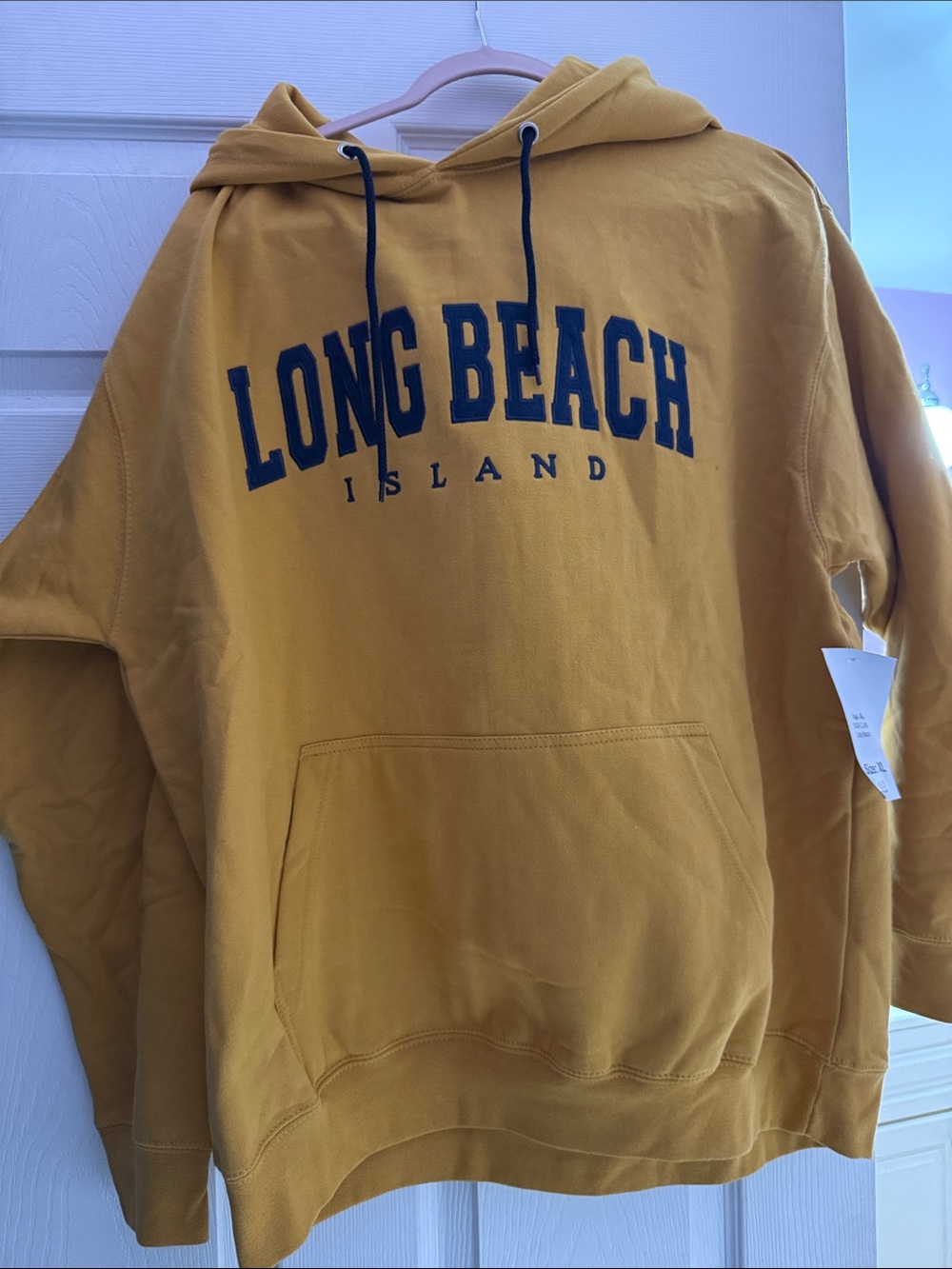 Long Beach Island Mustard Yellow Hoodie Sweatshirt - Men's